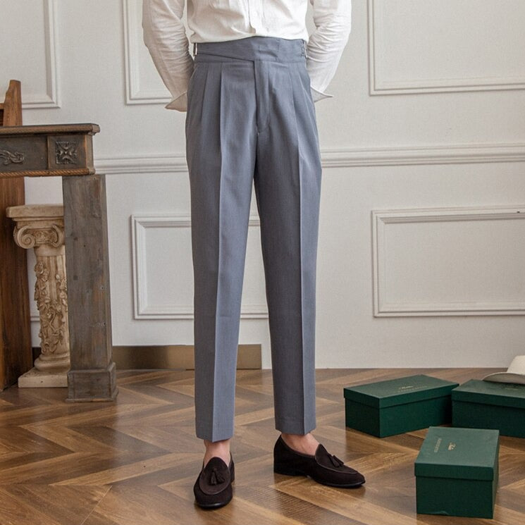 Montévre™ | Ellis - Pantalon classique à taille haute et fermeture à boucle pour hommes
