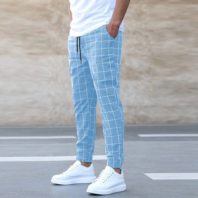 Montévre™ | Pantalon de jogging homme à carreaux – Coupe droite, Style décontracté streetwear, Printemps détente