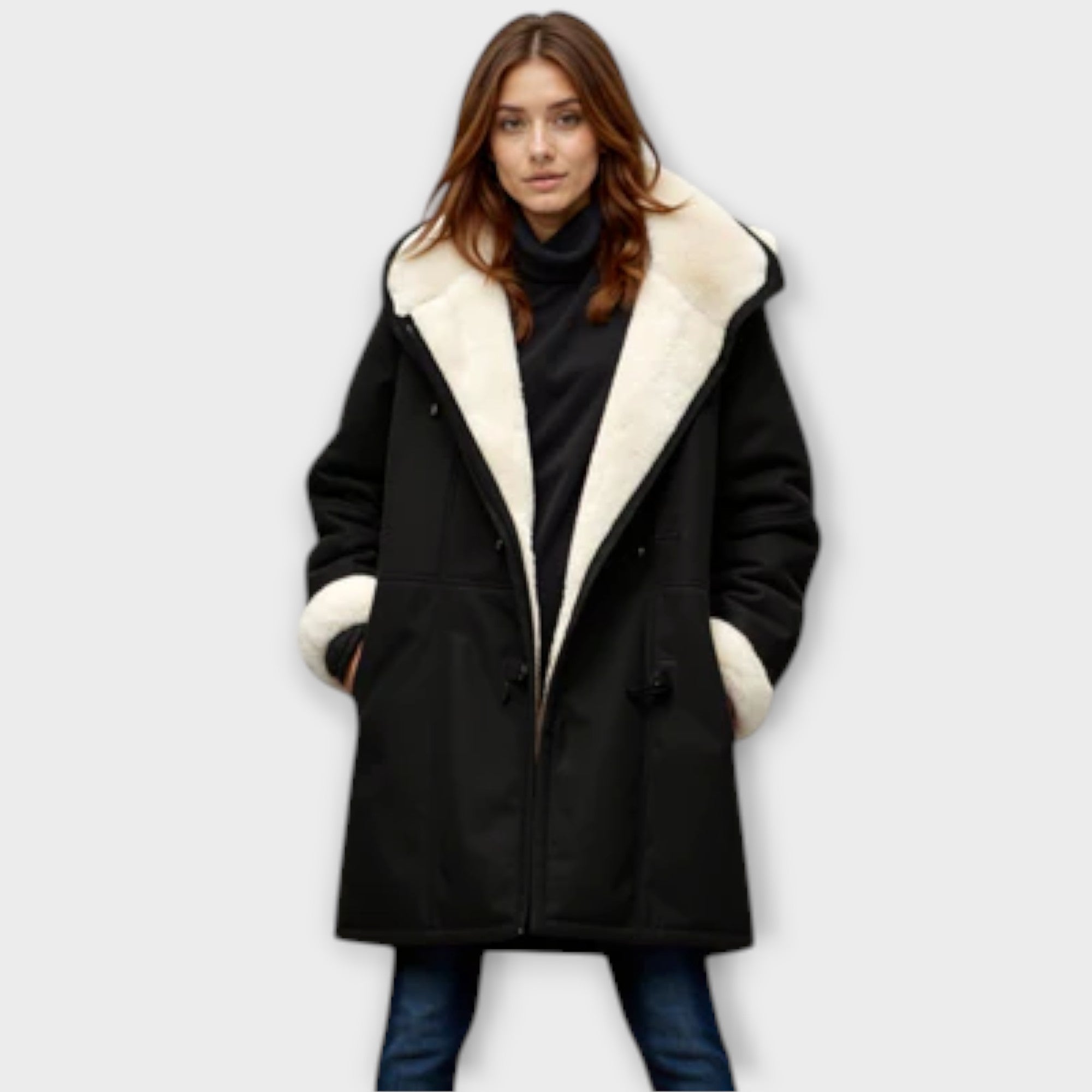 Manteau en laine douce Montévre™ | Manteau en laine douce manchonné