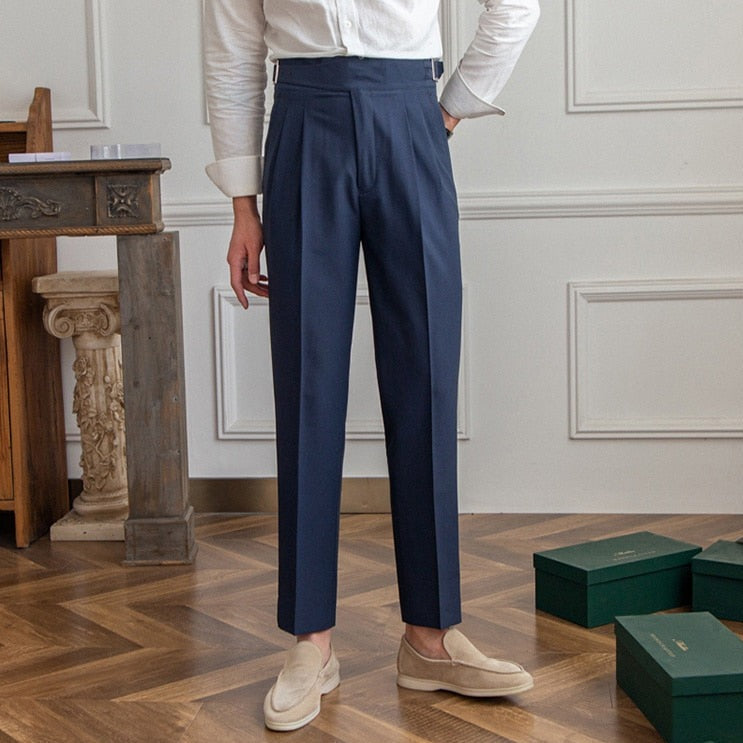 Montévre™ | Ellis - Pantalon classique à taille haute et fermeture à boucle pour hommes