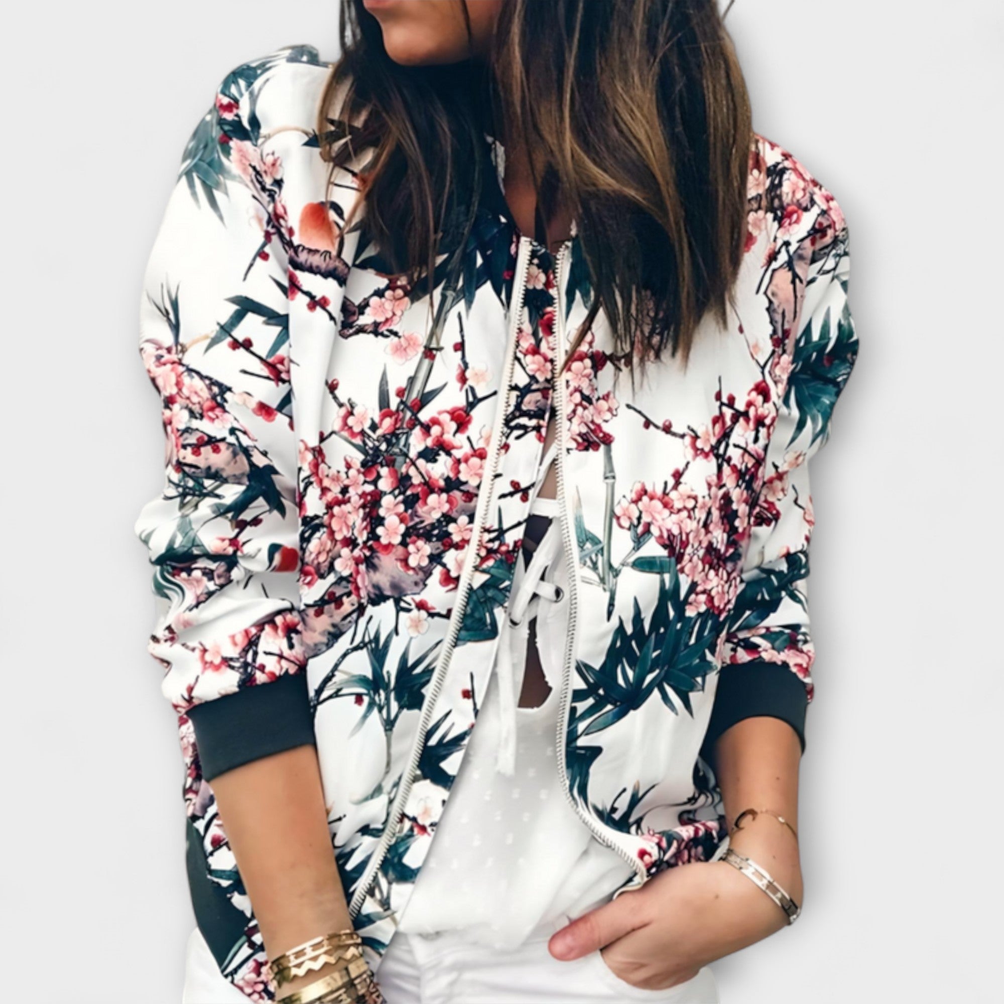 Montévre™ | Kaelin – Veste bomber élégante avec motif floral